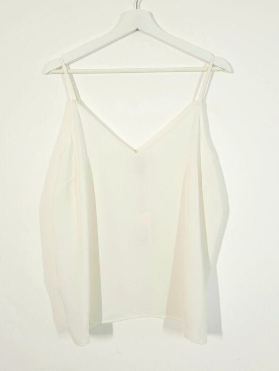 a new day Tops - a new day Cream V Neck Flowy Tank Top
